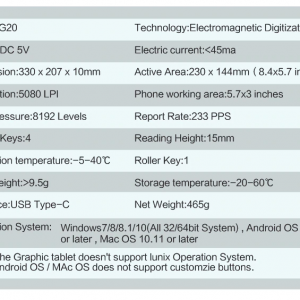 Graphics Tablet 10moons g20 14