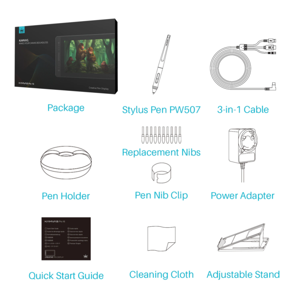 Huion kamvas pro 16 premium graphics tablet 7