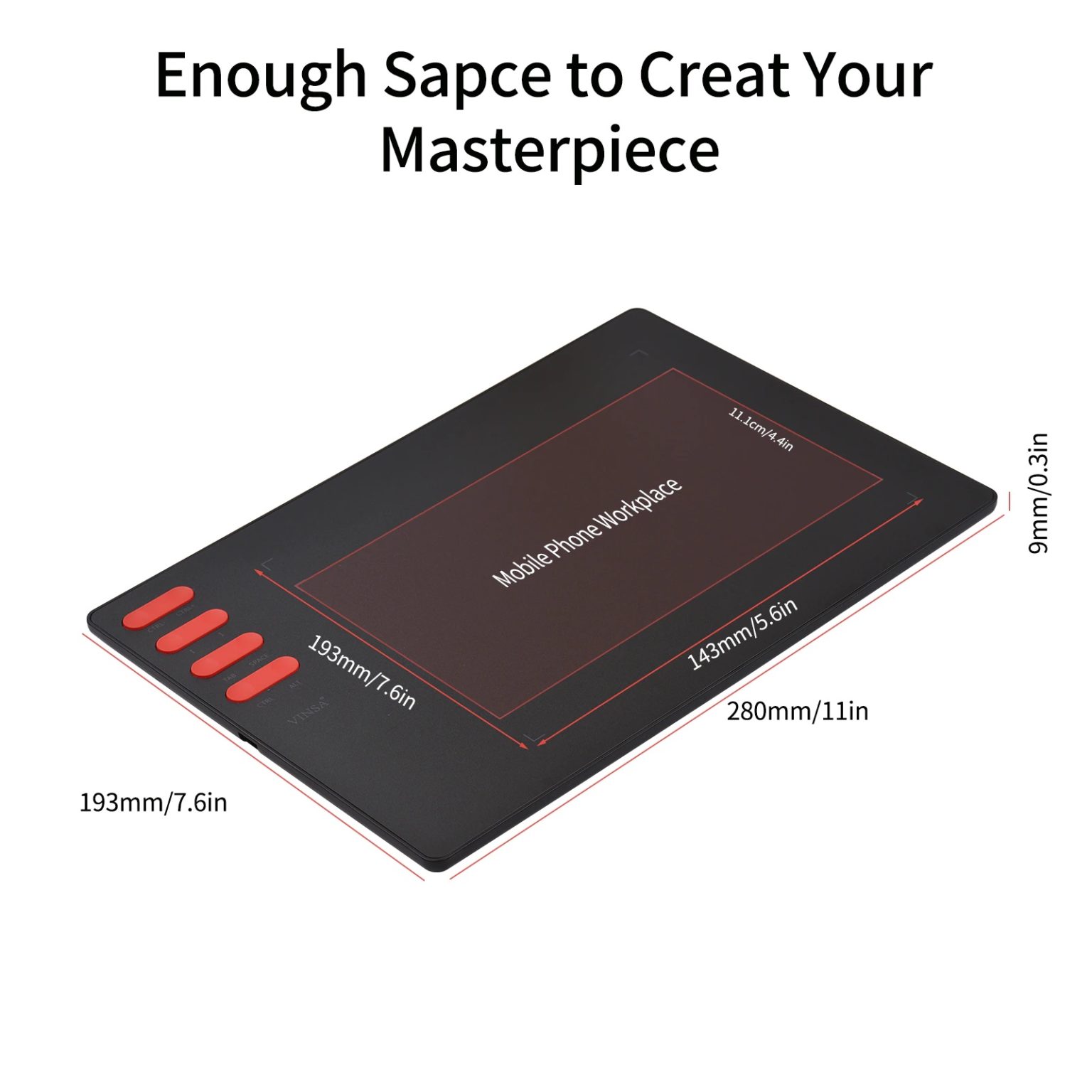 T505 Graphics Drawing Tablet Ultralight Art Creation Sketch Battery ...