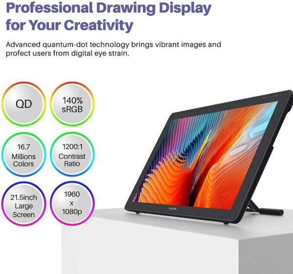 HUION Kamvas 22 Plus graphics drawing monitor Pakistan with 140% sRGB and Android support 2