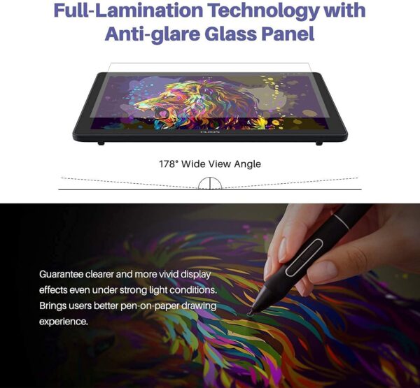 HUION Kamvas 22 Plus graphics drawing monitor Pakistan with 140% sRGB and Android support 3