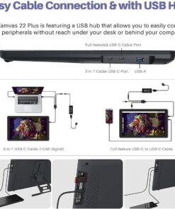 HUION Kamvas 22 Plus graphics drawing monitor Pakistan with 140% sRGB and Android support 7