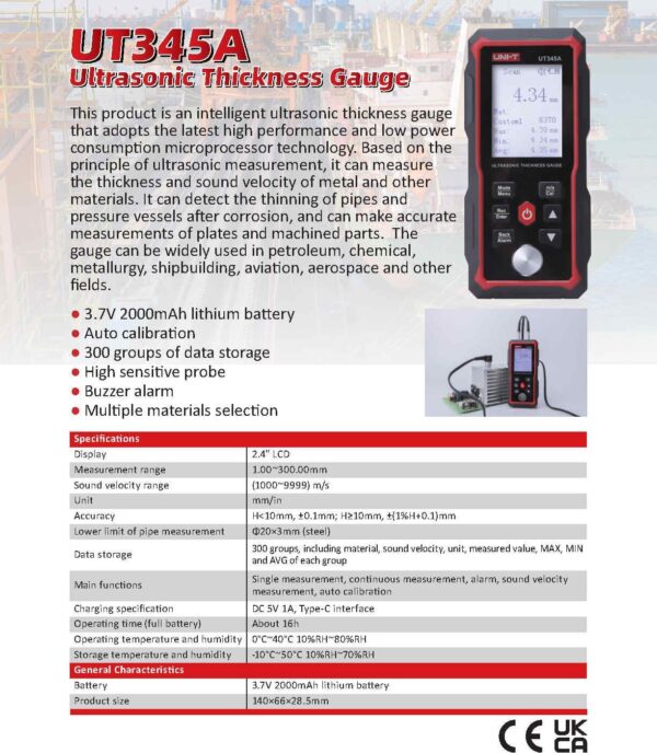 UNI-T UT345A Ultrasonic Thickness Gauge Price in Pakistan 6