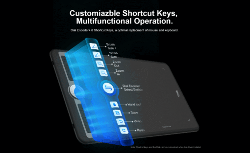 xptab-pro10-professional-graphic-tablet wiht magic radial dial